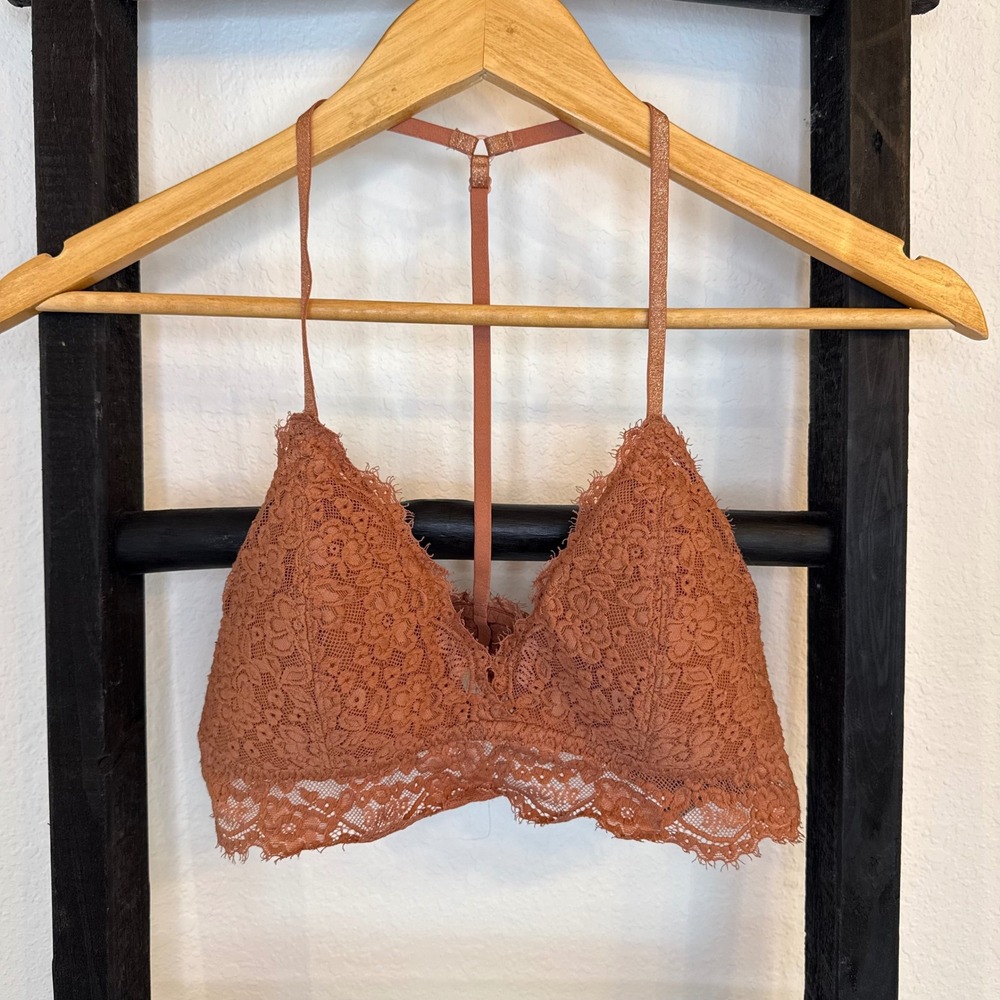 Aerie Lace Bralette Rust Orange Size M‎